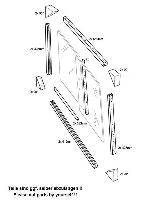 Fensterführungskit hinten